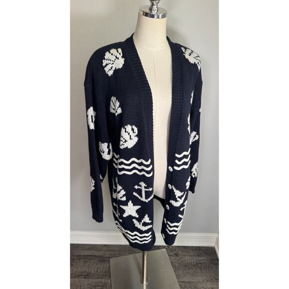 Vintage Best American Clothing Co Cotton Blend Nautical Button Cardigan Size S - Picture 16 of 16